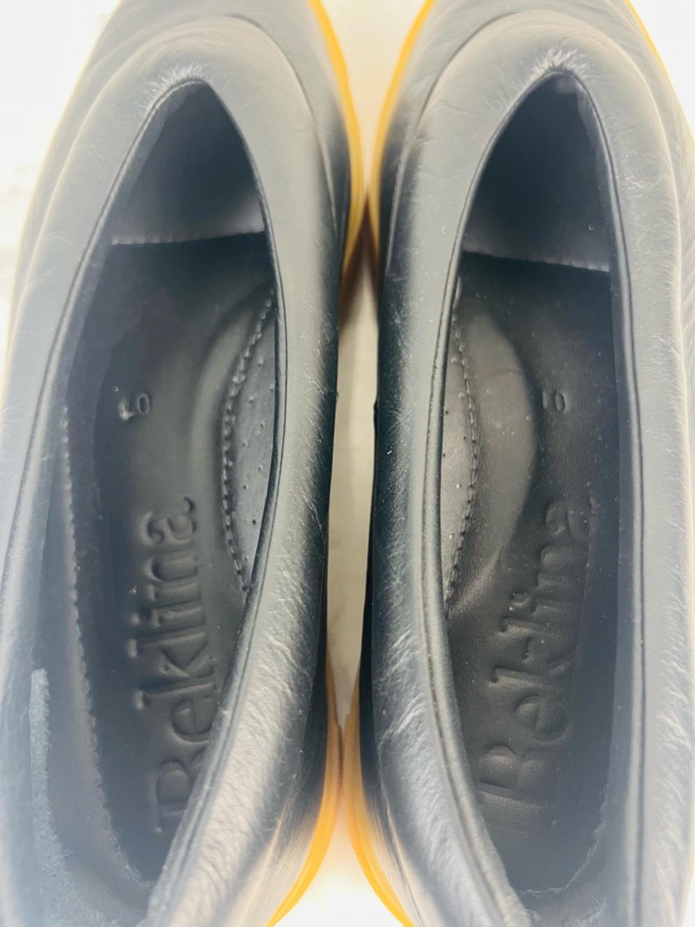 Beklina Margo Sneaker Flats – Black Leather with Gum Sole – Size 10 - Picture 7 of 14